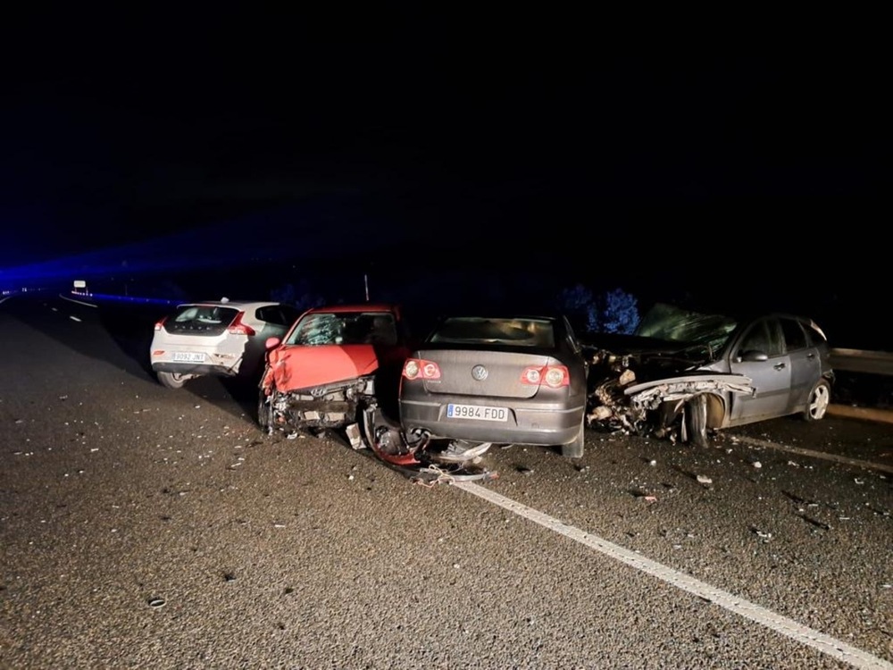 Accidente múltiple en la A-67 a su paso por Aguilar de Campo