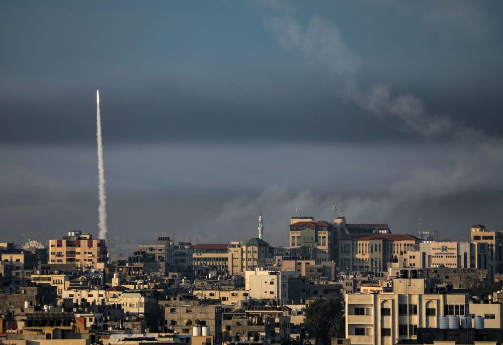 Rocket launches on Israel from Gaza  / MOHAMMED SABER