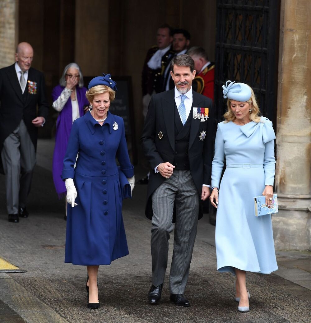 Reina Ana María de Grecia, Pavlos, Príncipe Heredero de Grecia, y Marie-Chantal, Princesa Heredera de Grecia.  / ANDY RAIN