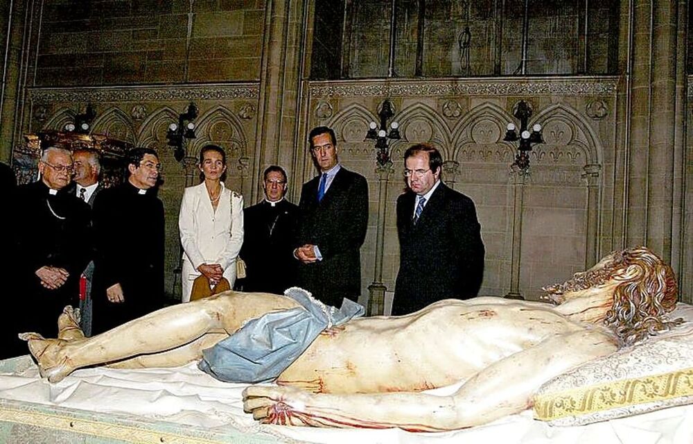 La infanta Elena y Juan Vicente Herrera durante la inauguración en Nueva York. 