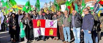 Agricultores palentinos protestan en Madrid